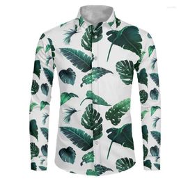 Men's Dress Shirts Custom Printing Hawaiian Casual Long Sleeve Shirt Men Button Down Mens For Wedding Polyester MenMen's Vere22