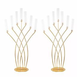 decoration Metal Candelabra 7 Arms Candle Holders Wedding Table Centrepieces Road Lead Christmas For Home Party Decoration imake246