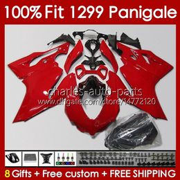 OEM Body For DUCATI Panigale red glossy 959 1299 S R 959R 1299R 15-18 Bodywork 140No.4 959-1299 959S 1299S 15 16 17 18 Frame 2015 2016 2017 2018 Injection Mould Fairing blk