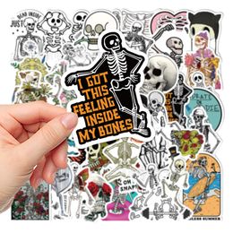 50PCS/Set Skateboard Stickers FUNNY skeleton For Car Baby Scrapbooking Pencil Case Diary Phone Laptop Planner Decoration Book Album Kids Toys DIY Decals