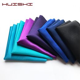 Huishi White Pink Mans Handkerchiefs Suit Pocket Square Towel Accessories Wedding Banquet Anniversary Commercial Black Red Blue