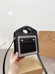 Popular Mini Topstitched Leather Pocket Bag Luxury Shoulder Bags Designer Lady Handbags Messenger Handbag Crossbody Bags Top Quality Wallet Purse Tote Size 15*13cm