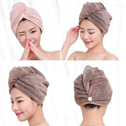 Towel Dry Hair Hat 23 60cm Microfiber Fabric Lady Turban Bath Quick Towels Absorbent Shower Cap 1 PcTowel