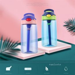 Home 500ml Plastic cups Kids Water Bottles With Duck Billed Straw Mouth Leakproof Student Bottles PP Portable Child Sport Kettle ZC1266