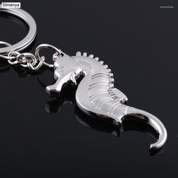 Keychains Women Cute Metal Seahorse Key Chain Fashion Business Gifts Men Car Kry Ring Jewellery Holder K2037Keychains Emel22