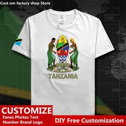 Tanzania Tanzanian Country T shirt Custom Jersey Fans DIY Name Number High Street Fashion Loose Casual T shirt 220616