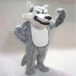 Mascot doll costume Halloween Fuisuit Long Fur Wolf Mascot Costume Suit Party Game Dress Character Party Theme Clothing