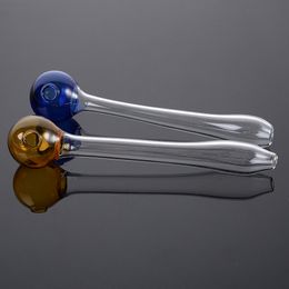 Wholesales Colorful Straight Tube Hand Pipe Smoking Accessories Mini Spoon Oil Burner Pipes Pyre Heady Glass Bongs Colors Random DHL Free