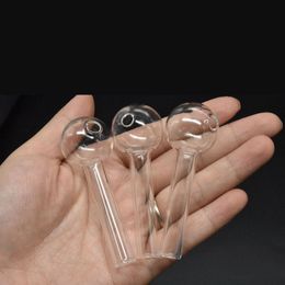 Wholesale 7CM Clear Pyrex Glass Oil Burner Pipe Smoking Tube Tobcco Herb Oils Nails Water Hand Pipes