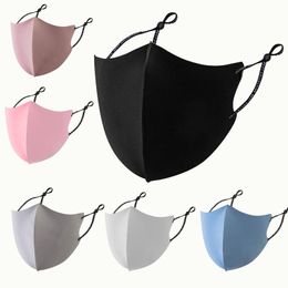 New solid Colour ice silk mask spot breathable dustproof anti-haze breathable sunscreen adjustable facial masks