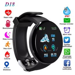 D18 Smart Wristbands Watch Men Blood Pressure Waterproof Smartwatch Women Heart Rate Monitor Fitness Tracker Watch Sport For Android IOS with Retail box