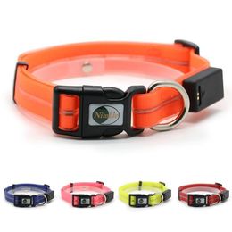 Ninble LED Light Luminous Dog Collar Safety collar USB Magnetic Rechargeable Waterproof Easy Clean Antiodor Pet Collars 201030