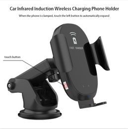 Automatic Induction Car Wireless Charger Holder Auto Retractable Auto Clamping Portable Stand For All Smartphone