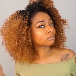 Afro Kinky Wave Wigs Spiral Curl Curly Wave Synthetic Brown Wig