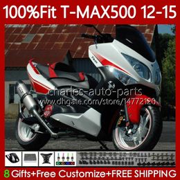 Injection mold Fairings For YAMAHA TMAX-500 MAX-500 T MAX500 12-15 Bodywork 113No.16 TMAX MAX 500 TMAX500 Red black 12 13 14 15 T-MAX500 2012 2013 2014 2015 OEM Body