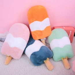 55cm Fuzzy Plush Macarons Colors Stuffed Ice Cream Candy Colors Summer Snack Food Toy Decor Plushie for Girls Sofa Bed LA369