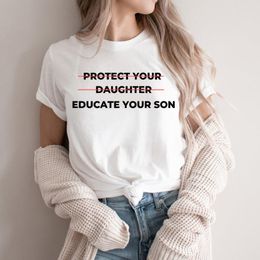 Women's T-Shirt Feminist Shirt Educate Your Son Women Empowerment Human Rights Shirts Ruth Bader Ginsburg Tee Girl Power Tops
