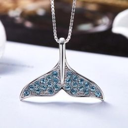 Pendant Necklaces Exquisite Zircon Whale Tail Necklace Charm Ladies Elegant Casual JewelryPendant NecklacesPendant