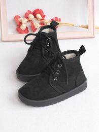 Boys Minimalist Lace Up Front Snow Boots SHE