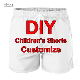 Fashion Children s Shorts 3D Print DIY Personalised Design Kids Image P o Star Singer Anime Casual Boy Girl B357 220706