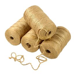 2mm Natural Brown Jute Hemp Rope 100M Banner Flags Twine String Cord Craft Home Hotel Decorations DIY Making Party Decor