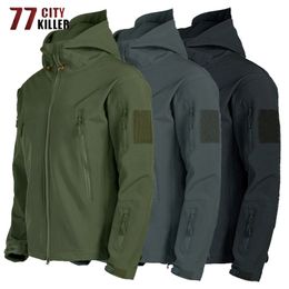 Tactical Jacket Men Shark Skin Soft Shell Military Windproof Waterproof Army Combat Mens Jackets Hooded Bomber Coats Male S-4XL 220813