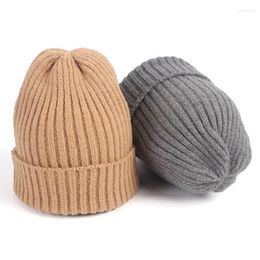 Beanie/Skull Caps Winter Knitted Hat Women Beanie 2022 Autumn Warm Soft Trendy Kpop Style Beanies Hats Girls Warmer Bonnet Ladies Casual Cap