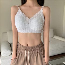 Women's Tanks & Camis Lace Wrap Breast Women's With Pads Breathable Beautiful Back Tube Top One Bra Student Soft Camisole Bottoming Unde