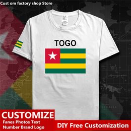 Togo Country Flag T shirt DIY Custom Jersey Fans Name Number Brand Cotton T shirts Men Women Loose Casual Sports T shirt 220616