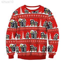 Men Women Autumn Winter Ugly Christmas Sweater 3D Novelty Printed Funny Christmas Sweatshirt Sweater Holiday Party Xmas Jumpers L220801