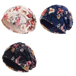 Women hats spring summer thin bonnets for women designer lace flower headscarf hat Hair Loss Head Wrap latest turban beanies