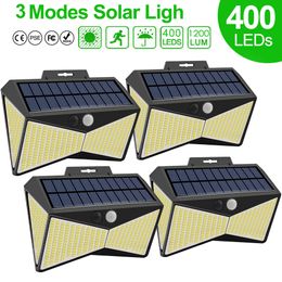 400 Solar LED Light Outdoor Solar Lights 3 Modes Solars Lamps with Motion Sensor Lighting Waterproof Sunlight Street Lamp for Garden
