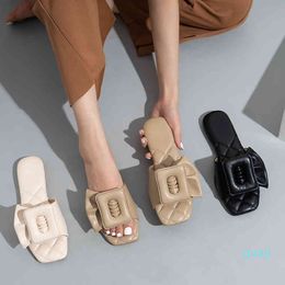 Pantofola di design temperamento ricamato sandali in filo estivo versatile moda femminile autunno