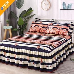 3pcs Floral Fitted Sheet Cover Graceful Bedspread Lace Bedroom Bed Skirt Wedding Housewarming Gift Y200417