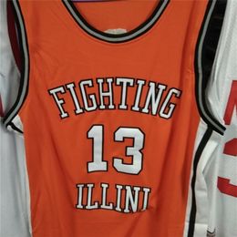Nikivip real pictures Kendall Gill #13 Basketball Jersey Illinois Fighting Illini College Orange Retro Men's Stitched Custom Number Name Jerseys