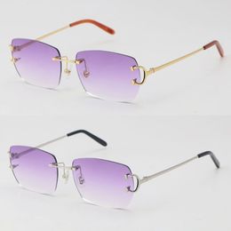 Men Designers Frame for Women Glasses Sunglasses New Model Lens Metal Rimless Fashion Sunglasses Ma Wo Sun Sun