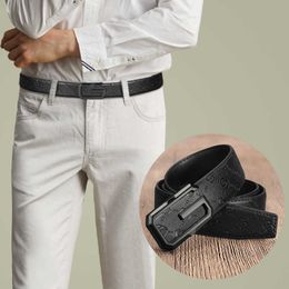 2022 Personality Belt Men's Korean Version Fashion Smooth Buckle Black Belts Men Leather Youth Fashion Casual Pants Jeans Belt's