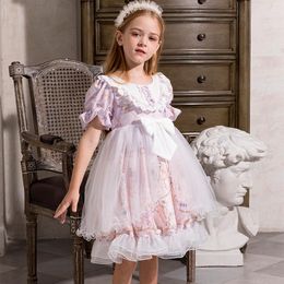 Girl's Dresses Baby Girls Summer Cute Cartoon Print Kids Lolita Dress With Bow Wedding Birthday Party Princess Children Clothes VestidoGirl'