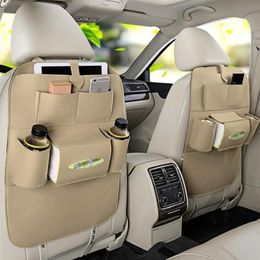 Car Organizer 1pc Back Seat Storage Bag Trunk Elastic Felt Multi-Pockets Hanging Accessories UniversalCar