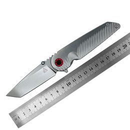 1Pcs Allvin R1501 Flipper Folding Knife D2 Stone Wash Tanto Point Blade Stainless Steel Handle Steel Ball Bearing Fast Open Pocket Folder Knives