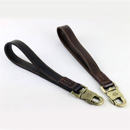 High qulity Collar Real Leather Leashes pulling harness One step traction rope Large Dog 201101