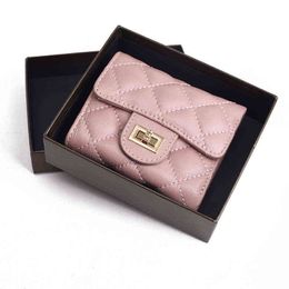 Womens Luxury Design Wallets Folde Purses Genuine Leather Fashion Short Money Clutch Bag Wallet Latch Hasp Purse Small Wallet X220331
