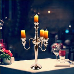 Weddings decor three arms crystal candle holder Centrepieces stands Event Road Lead Wedding Decoration Flower Stand Wedding imake071