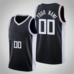 Printed Los Angeles Custom DIY Design Basketball Jerseys Customization Team Uniforms Print Personalised any Name Number Mens Women Youth Boys Black Jersey 1002