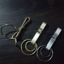 Hooks & Rails Handmade Brass Key Ring Simple Stainless Steel Belt Buckle Creative Car Hang Metal Home