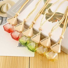 Car Perfume Bottle Pendant Essential Oil Diffuser 9 Colors Bag Clothes Ornaments Air Freshener Pendants Empty Glass Bottles fragrance N2W1