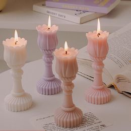 INS Tulip Candlestick Scented Candles For Home Wedding Party Decor Photo Props Creative Gifts