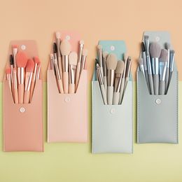 Wholesale 8pcs Pack Makeup Brush with PU Package Bag Portable Soft Beauty Brushes for Eyeshadow Foundation Blush and Concealer