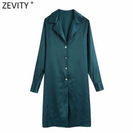 Women Fashion Solid Sleeve Long Smock Blouse Office Ladies Breasted Satin Shirts Chic Chemise Tops LS7382 210416