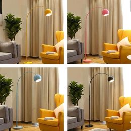 Floor Lamps Nordic Macaron Lamp Colorful Fishing Standing Dimmable Living Room Sofa Bedroom Bedside Deco Fixtures LightFloor